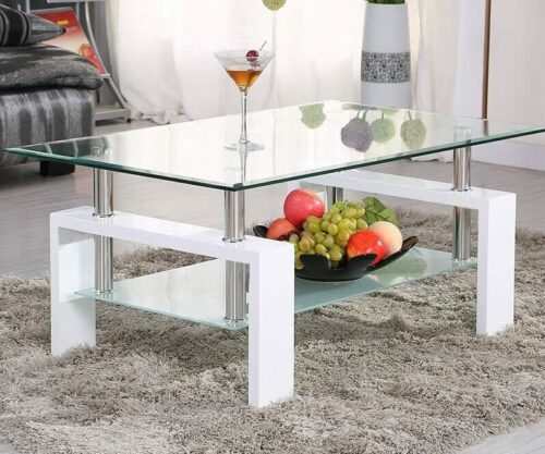 Glass Top Coffee Table/ Shelf