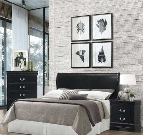 QN - Wood headboard -Black 