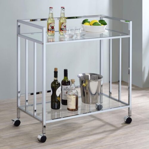 Glass Shelf Metal Bar Cart